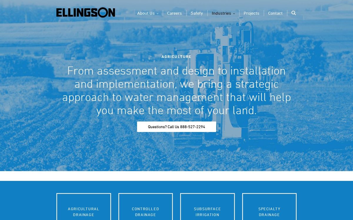 Ellingson website on a laptop