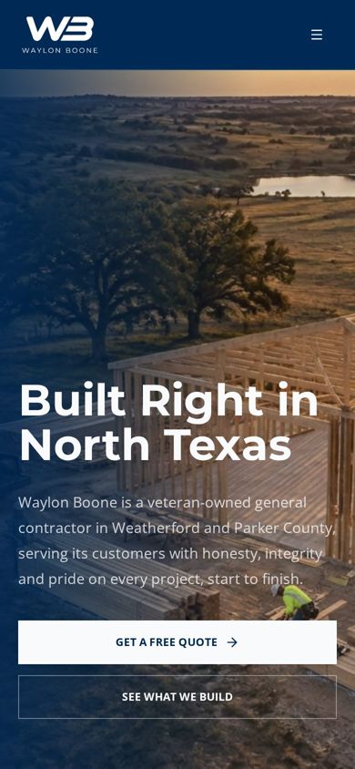 Waylon Boone website on a phone